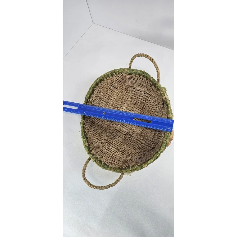Vintage Woven Harvest Basket Vegetable Decor Straw Market‎ Basket Farmhouse